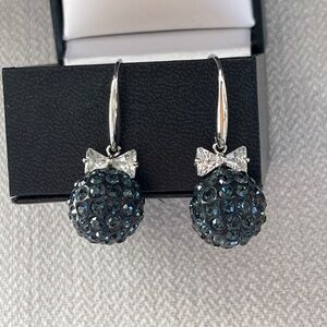 Fun faux sapphire and crystal earrings, never worn.